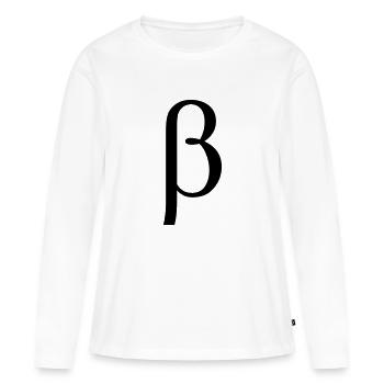 lettre grecque bêta - T-shirt manches longues Premium bio Femme - blanc - Devant - Julia (174cm)