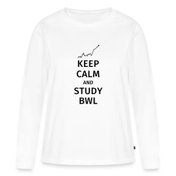 keep calm and study bwl - Frauen Premium Bio Langarmshirt - Weiß - Vorne - Julia (174cm)