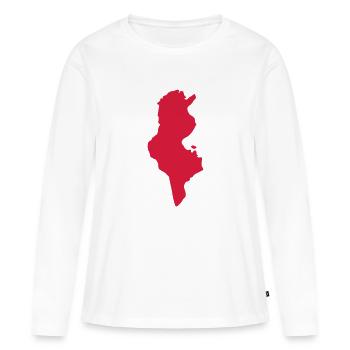 Tunisie - T-shirt manches longues Premium bio Femme - blanc - Devant - Julia (174cm)