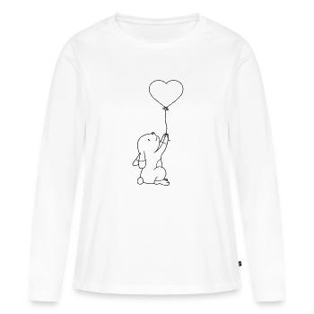 amour ballon coeur lapin lièvre lapin klei - T-shirt manches longues Premium bio Femme - blanc - Devant - Julia (174cm)