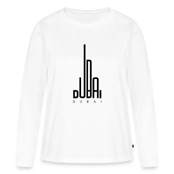 Dubaï - T-shirt manches longues Premium bio Femme - blanc - Devant - Julia (174cm)