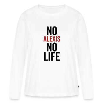 Pas d’Alexis Pas de vie - T-shirt manches longues Premium bio Femme - blanc - Devant - Julia (174cm)