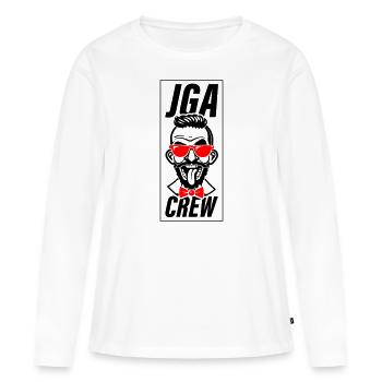 Enterrement de vie de garçon Équipage Enterrement de vie de garçon - T-shirt manches longues Premium bio Femme - blanc - Devant - Julia (174cm)