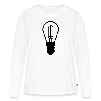 ampoule - T-shirt manches longues Premium bio Femme - blanc - Devant - Julia (174cm)