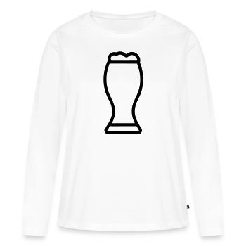 Bière - T-shirt manches longues Premium bio Femme - blanc - Devant - Julia (174cm)
