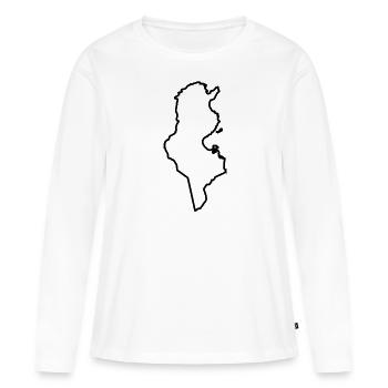 Tunisie - T-shirt manches longues Premium bio Femme - blanc - Devant - Julia (174cm)