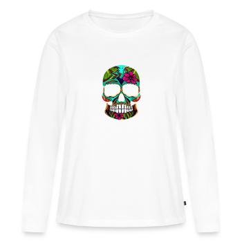 Skill Mexiko - Frauen Premium Bio Langarmshirt - Weiß - Vorne - Julia (174cm)