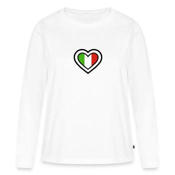 Equipes sportives italiennes - Cœur - T-shirt manches longues Premium bio Femme - blanc - Devant - Julia (174cm)
