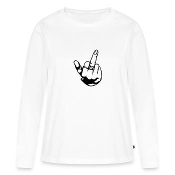 Middle finger - Women's Premium Organic Long Sleeve Shirt - white - Front - Julia (174cm)