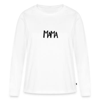 Mama ist die beste Powerfrau - Frauen Premium Bio Langarmshirt - Weiß - Vorne - Julia (174cm)