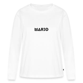 Prénom Mario - T-shirt manches longues Premium bio Femme - blanc - Devant - Julia (174cm)
