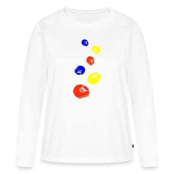 Pilote de course à la barre de la course Bunt - T-shirt manches longues Premium bio Femme - blanc - Devant - Julia (174cm)