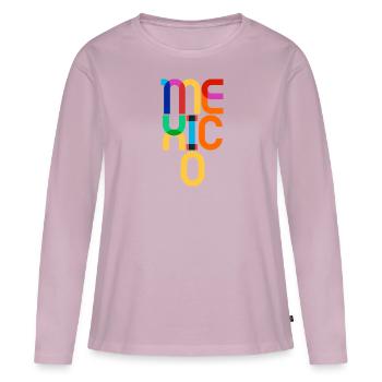 MEXICO CMYK Pop Art Letters - Women's Premium Organic Long Sleeve Shirt - dusky pink - Front - Julia (174cm)