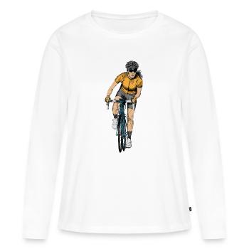 Cyclist - Women's Premium Organic Long Sleeve Shirt - white - Front - Julia (174cm)