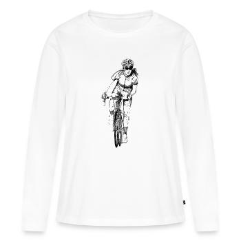 Cyclist - Women's Premium Organic Long Sleeve Shirt - white - Front - Julia (174cm)