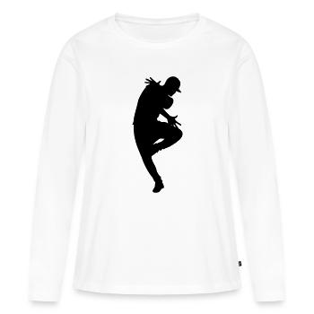 Silhouette B-Boy – Flowdance Flow - T-shirt manches longues Premium bio Femme - blanc - Devant - Julia (174cm)