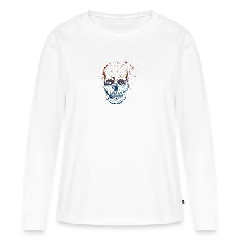 Skull - Frauen Premium Bio Langarmshirt - Weiß - Vorne - Julia (174cm)