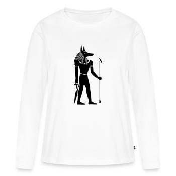 anubis egypte dieu - T-shirt manches longues Premium bio Femme - blanc - Devant - Julia (174cm)