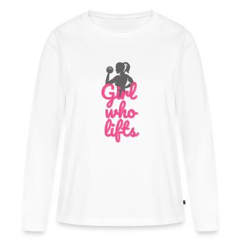 Girl who Lifts - Frauen Premium Bio Langarmshirt - Weiß - Vorne - Julia (174cm)