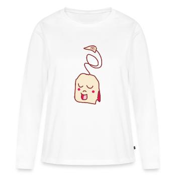Thé - T-shirt manches longues Premium bio Femme - blanc - Devant - Julia (174cm)