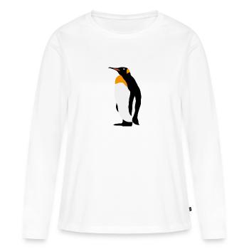 manchot - T-shirt manches longues Premium bio Femme - blanc - Devant - Julia (174cm)