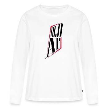 old AF Text Logo - Frauen Premium Bio Langarmshirt - Weiß - Vorne - Julia (174cm)