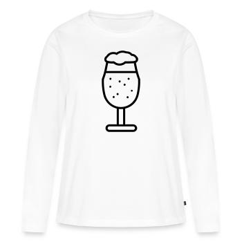 Bière - T-shirt manches longues Premium bio Femme - blanc - Devant - Julia (174cm)