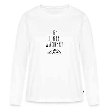 J’adore la randonnée - T-shirt manches longues Premium bio Femme - blanc - Devant - Julia (174cm)