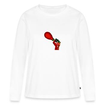 Shake Down - Frauen Premium Bio Langarmshirt - Weiß - Vorne - Julia (174cm)