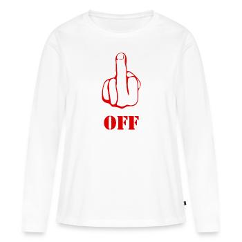 Fuck Off - Frauen Premium Bio Langarmshirt - Weiß - Vorne - Julia (174cm)