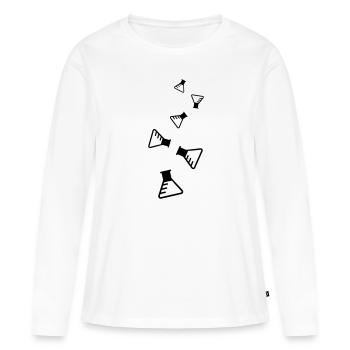 Icône du tube à essai - T-shirt manches longues Premium bio Femme - blanc - Devant - Julia (174cm)