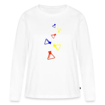 Icône du tube à essai - T-shirt manches longues Premium bio Femme - blanc - Devant - Julia (174cm)