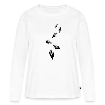 Symbole du maïs - T-shirt manches longues Premium bio Femme - blanc - Devant - Julia (174cm)