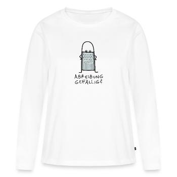 Lustige Reibe als Rebell - Frauen Premium Bio Langarmshirt - Weiß - Vorne - Julia (174cm)