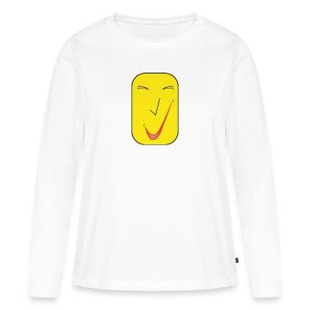 Beau sourire SQ. - T-shirt manches longues Premium bio Femme - blanc - Devant - Julia (174cm)