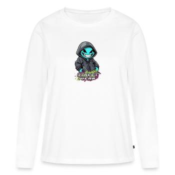 streetwear fantasy männchen - Frauen Premium Bio Langarmshirt - Weiß - Vorne - Julia (174cm)