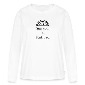Stay cool and sunkissed Shirt - Women's Premium Organic Long Sleeve Shirt - white - Front - Julia (174cm)