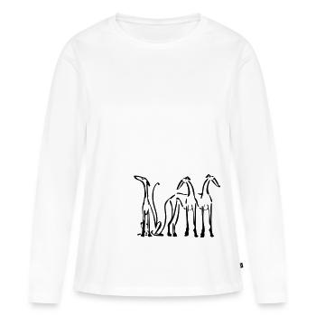 trio - Frauen Premium Bio Langarmshirt - Weiß - Vorne - Julia (174cm)