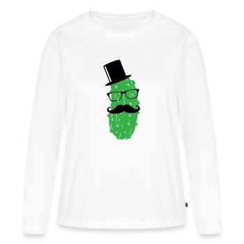 M. Concombre Gurkentruppe Sir aneth Monsieur avec elle 1c - T-shirt manches longues Premium bio Femme - blanc - Devant - Julia (174cm)