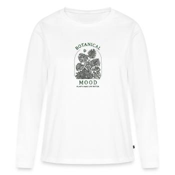 Design graphique de l’arc de plante minimaliste Monstera - T-shirt manches longues Premium bio Femme - blanc - Devant - Julia (174cm)