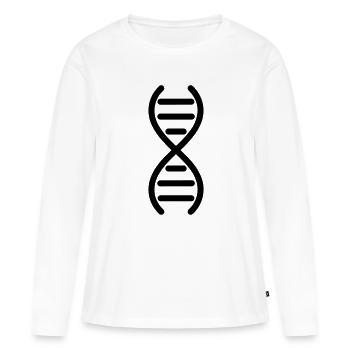 double hélice ADN génétique - T-shirt manches longues Premium bio Femme - blanc - Devant - Julia (174cm)