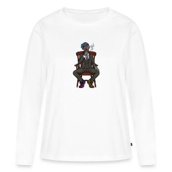 Surreales Noir-Idol im Anzug - Frauen Premium Bio Langarmshirt - Weiß - Vorne - Julia (174cm)