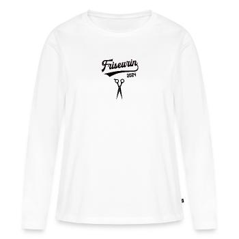 Friseurin 2024 Beruf Friseure Frisör Friseur Lehre - Frauen Premium Bio Langarmshirt - Weiß - Vorne - Julia (174cm)