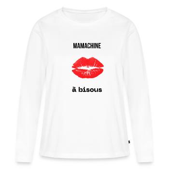 Fête des Mères – Cadeau original - T-shirt manches longues Premium bio Femme - blanc - Devant - Julia (174cm)