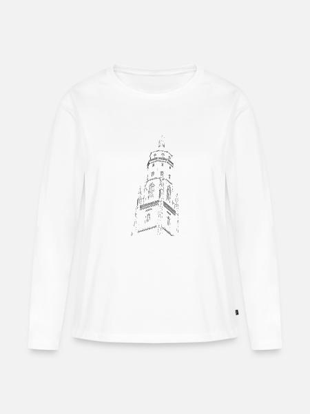 Nördlingen T-Shirt Daniel schwarz - Frauen Premium Bio Langarmshirt - Weiß