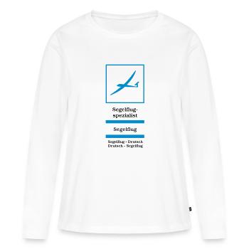 Spécialiste de glisse - T-shirt manches longues Premium bio Femme - blanc - Devant - Julia (174cm)