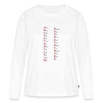Alphabet nato morsen alpha beta - Frauen Premium Bio Langarmshirt - Weiß - Vorne - Julia (174cm)