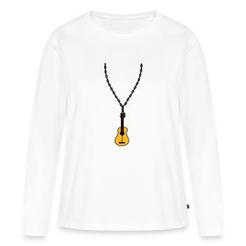 collier bijoux guitare apprendre jouer la chanson cool - T-shirt manches longues Premium bio Femme - blanc - Devant - Julia (174cm)