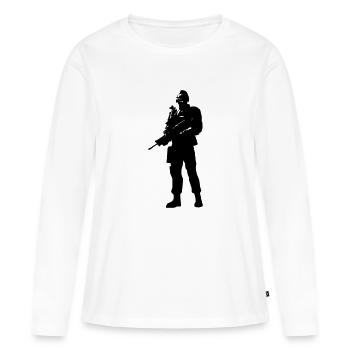 swat cop - T-shirt manches longues Premium bio Femme - blanc - Devant - Julia (174cm)