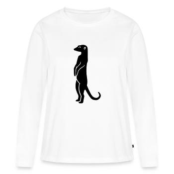 Suricate - T-shirt manches longues Premium bio Femme - blanc - Devant - Julia (174cm)